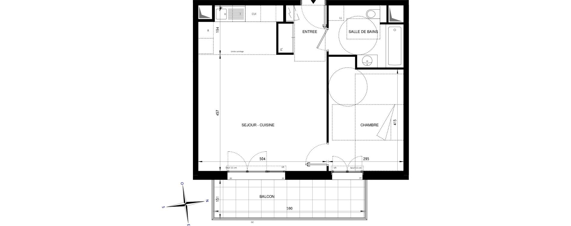 Appartement T2 de 50,19 m2 &agrave; Ch&acirc;tenay-Malabry Lavall&eacute;e