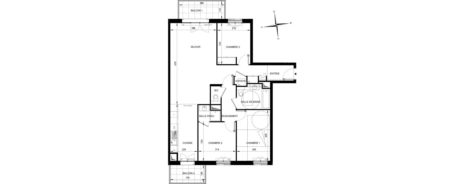 Appartement T4 de 88,45 m2 &agrave; Ch&acirc;tenay-Malabry Lavall&eacute;e