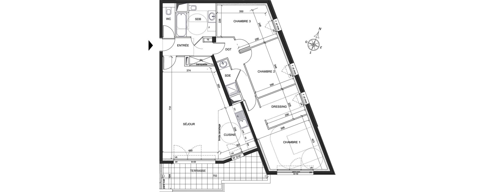 Appartement T4 de 100,20 m2 &agrave; Ch&acirc;tenay-Malabry Lavall&eacute;e