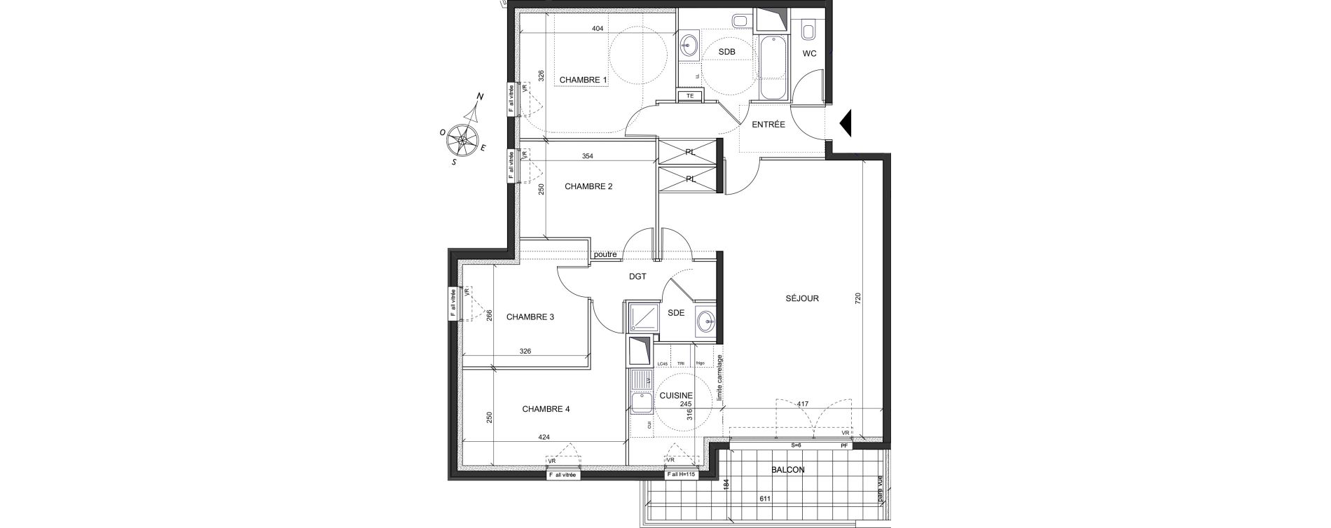 Appartement T5 de 104,65 m2 &agrave; Ch&acirc;tenay-Malabry Lavall&eacute;e