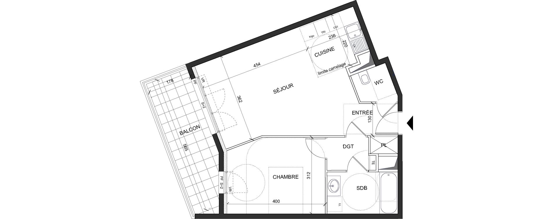Appartement T2 de 50,40 m2 &agrave; Ch&acirc;tenay-Malabry Lavall&eacute;e