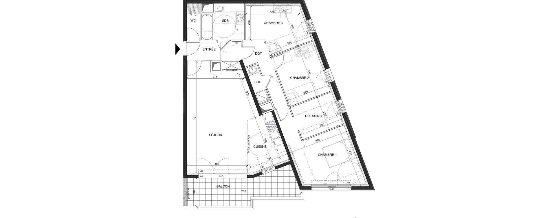 Appartement T4 de 100,00 m2 &agrave; Ch&acirc;tenay-Malabry Lavall&eacute;e