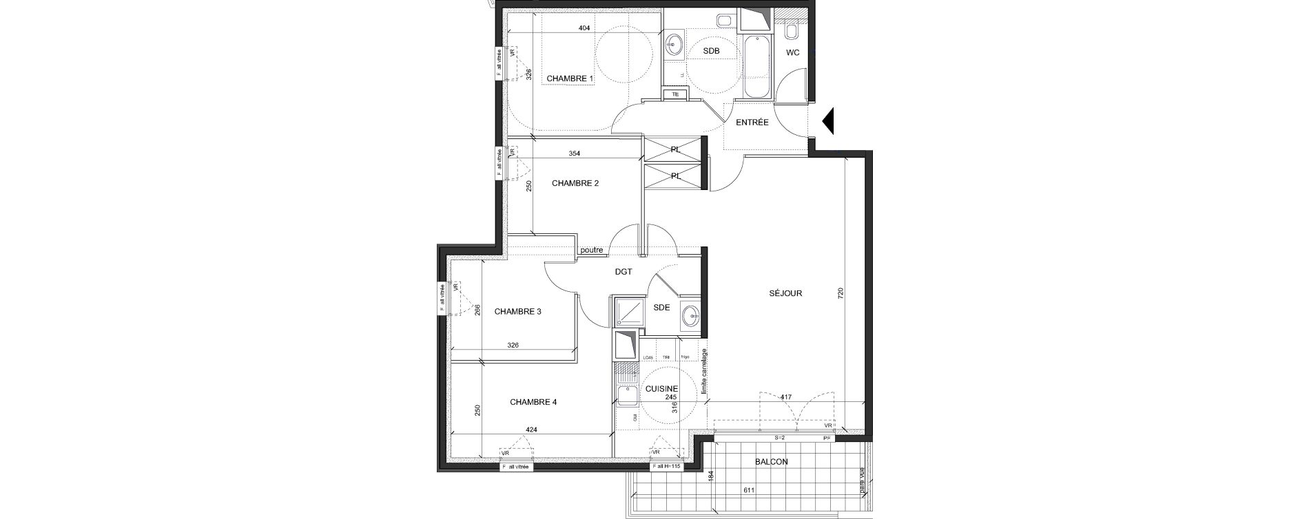 Appartement T5 de 104,65 m2 &agrave; Ch&acirc;tenay-Malabry Lavall&eacute;e