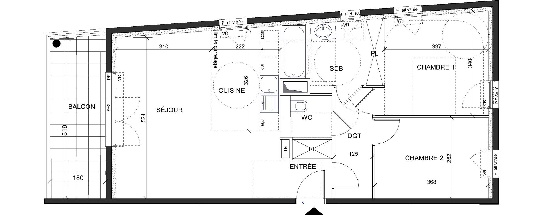 Appartement T3 de 65,80 m2 &agrave; Ch&acirc;tenay-Malabry Lavall&eacute;e