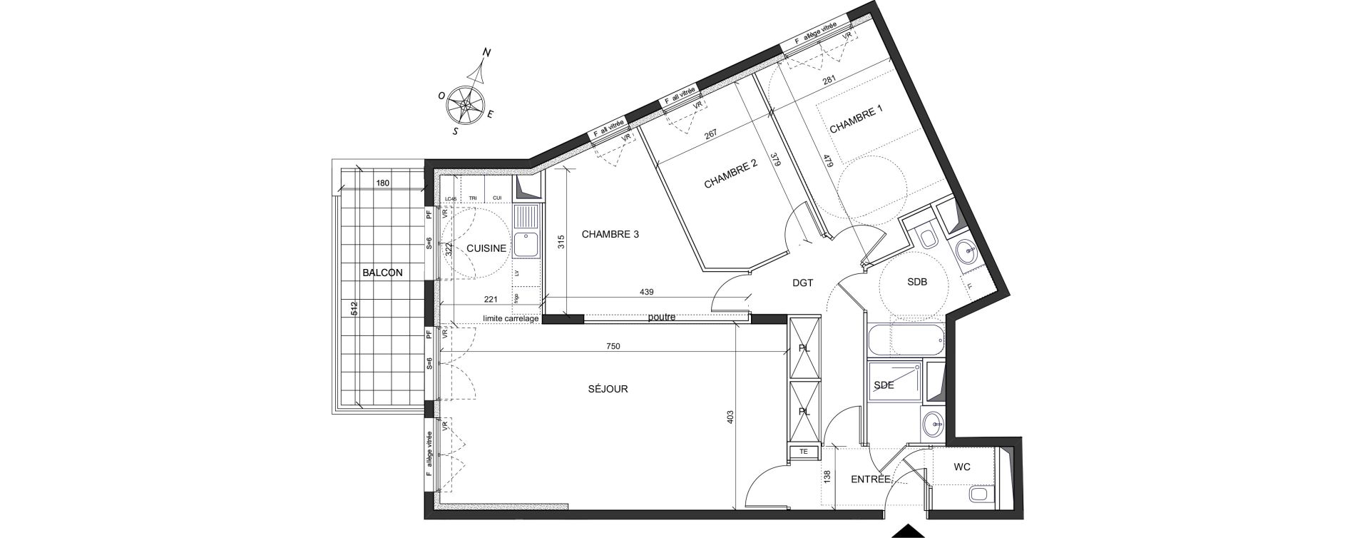 Appartement T4 de 92,40 m2 &agrave; Ch&acirc;tenay-Malabry Lavall&eacute;e