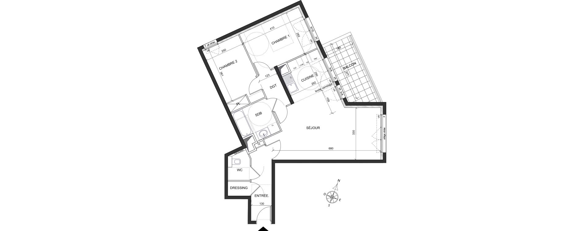 Appartement T3 de 70,80 m2 &agrave; Ch&acirc;tenay-Malabry Lavall&eacute;e