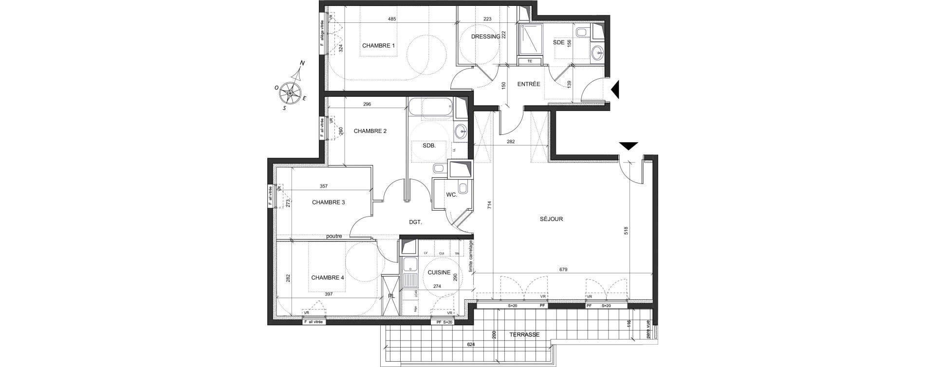Appartement T5 de 125,25 m2 &agrave; Ch&acirc;tenay-Malabry Lavall&eacute;e