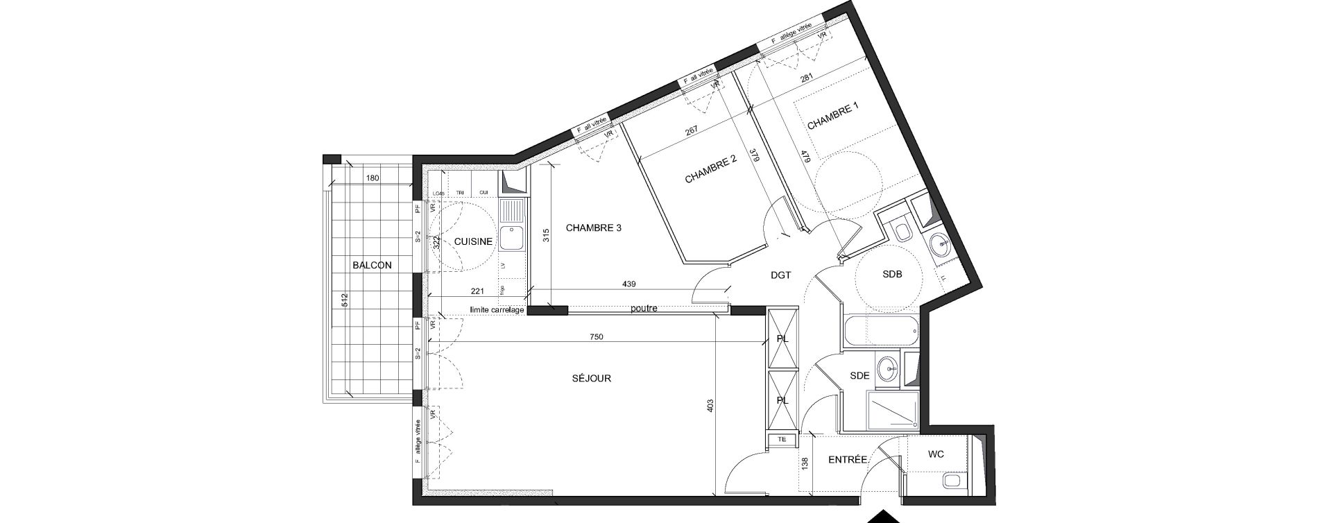 Appartement T4 de 92,45 m2 &agrave; Ch&acirc;tenay-Malabry Lavall&eacute;e