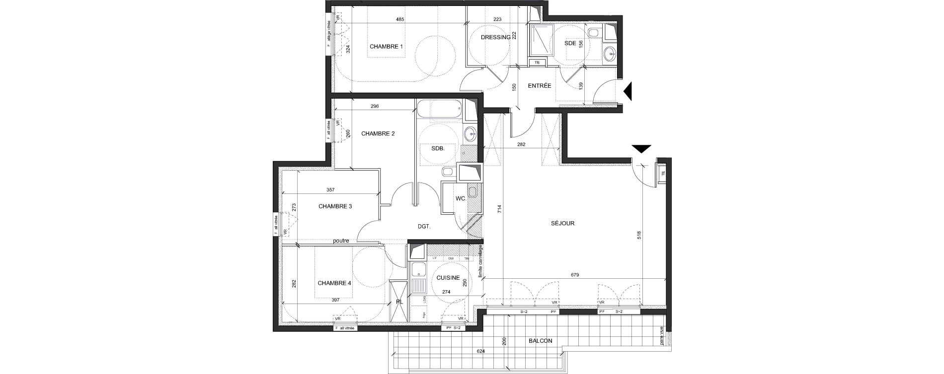Appartement T5 de 125,25 m2 &agrave; Ch&acirc;tenay-Malabry Lavall&eacute;e