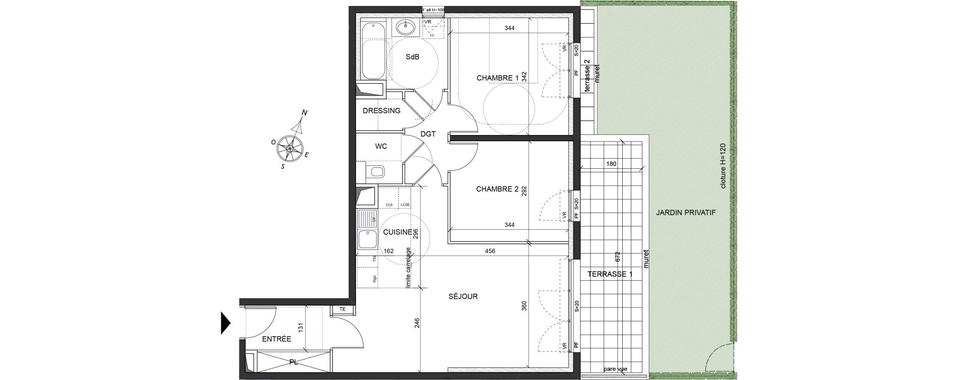 Appartement T3 de 65,70 m2 &agrave; Ch&acirc;tenay-Malabry Lavall&eacute;e