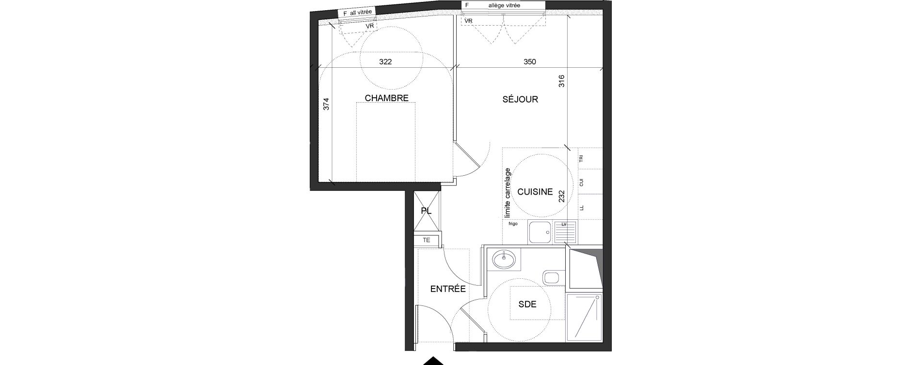 Appartement T2 de 42,00 m2 &agrave; Ch&acirc;tenay-Malabry Lavall&eacute;e