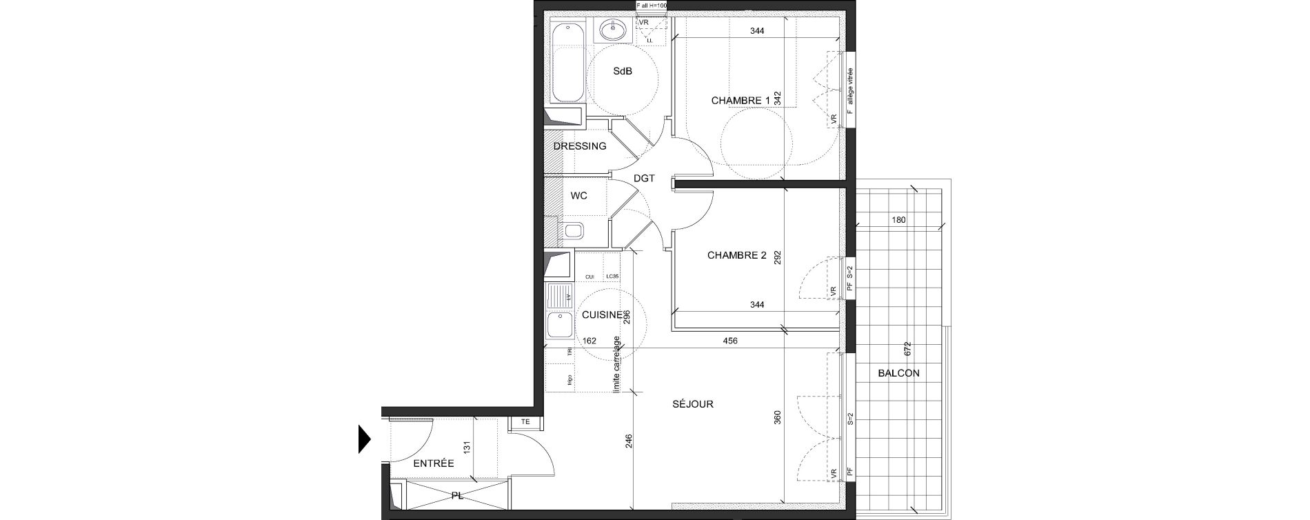 Appartement T3 de 65,70 m2 &agrave; Ch&acirc;tenay-Malabry Lavall&eacute;e
