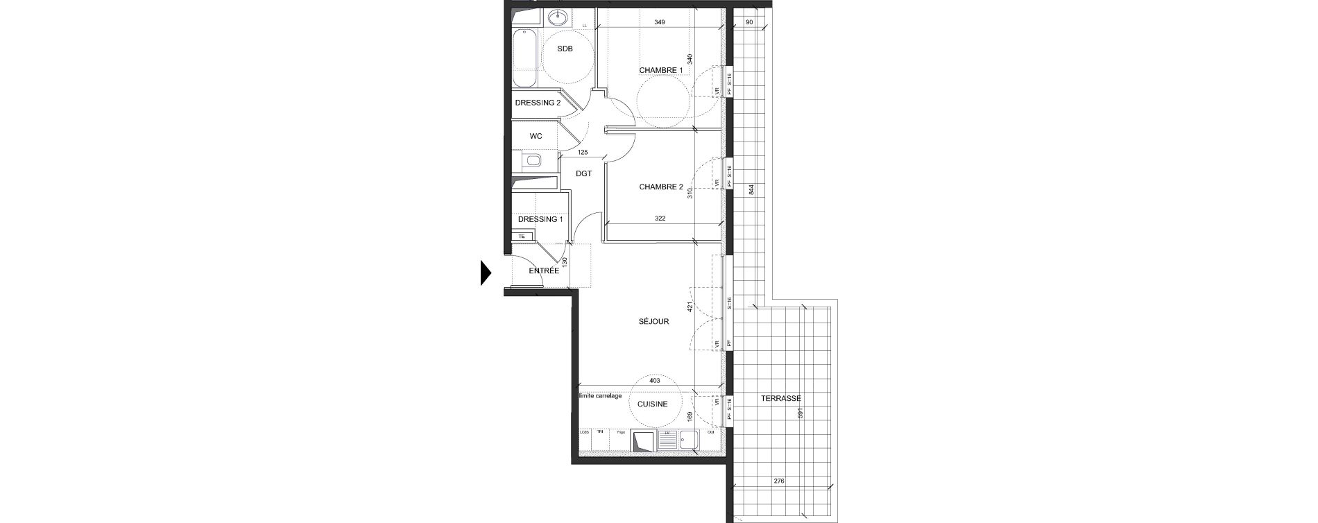 Appartement T3 de 62,10 m2 &agrave; Ch&acirc;tenay-Malabry Lavall&eacute;e