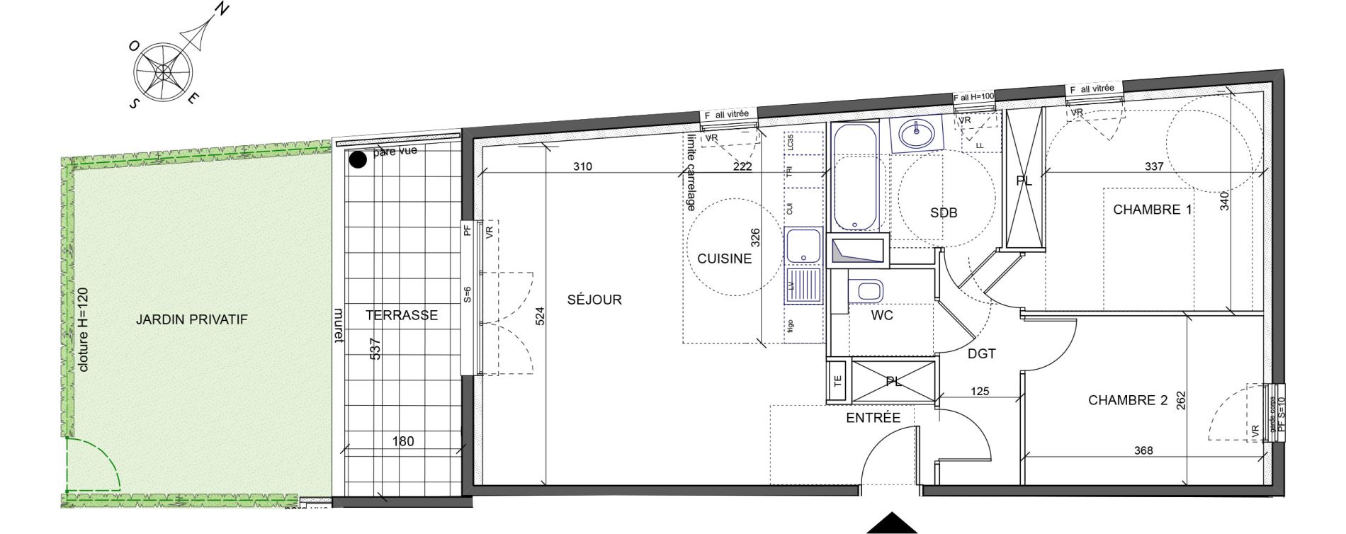 Appartement T3 de 65,80 m2 &agrave; Ch&acirc;tenay-Malabry Lavall&eacute;e