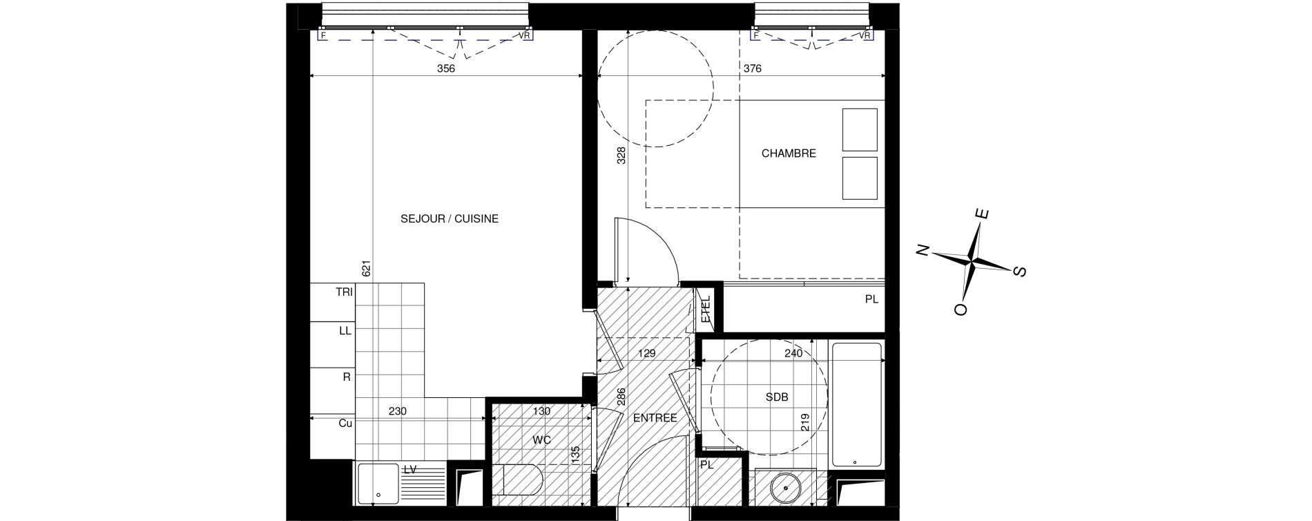 Appartement T2 de 42,81 m2 &agrave; Ch&acirc;tenay-Malabry Lavall&eacute;e