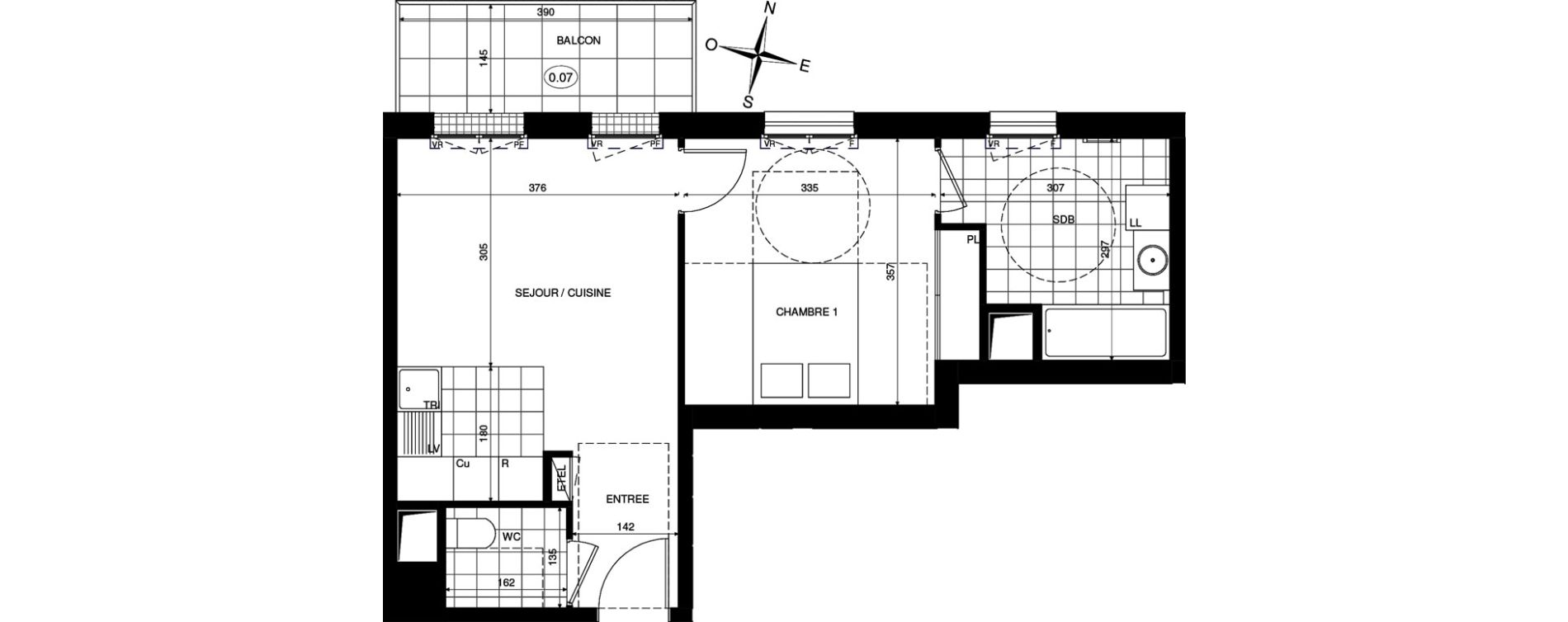 Appartement T2 de 42,64 m2 &agrave; Ch&acirc;tenay-Malabry Lavall&eacute;e