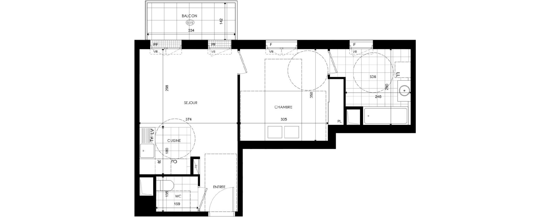 Appartement T2 de 42,01 m2 &agrave; Ch&acirc;tenay-Malabry Lavall&eacute;e