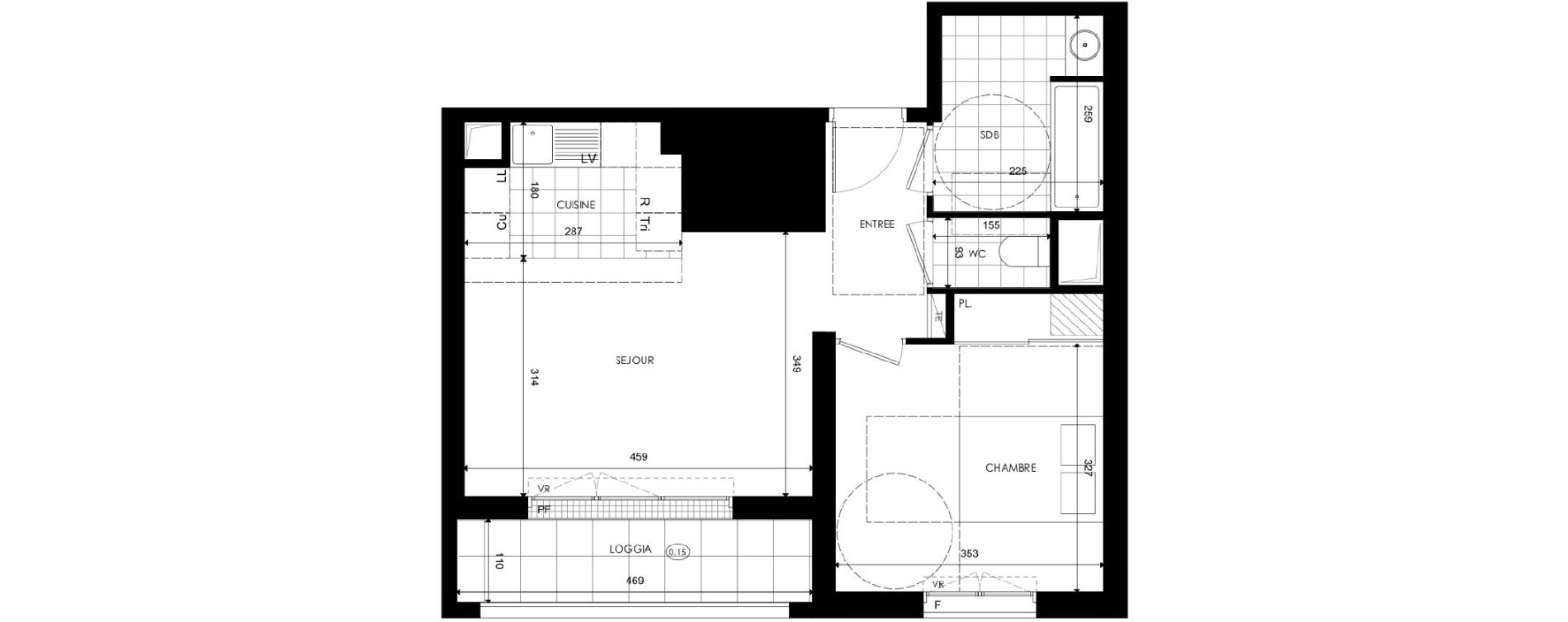 Appartement T2 de 43,78 m2 &agrave; Ch&acirc;tenay-Malabry Lavall&eacute;e