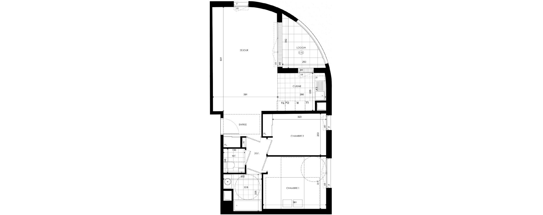 Appartement T3 de 64,83 m2 &agrave; Ch&acirc;tenay-Malabry Lavall&eacute;e