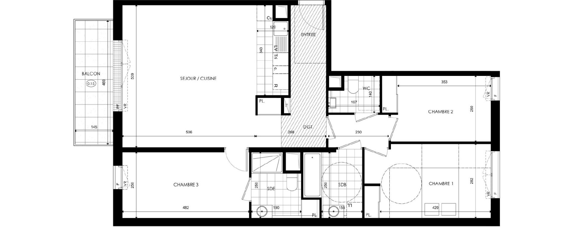 Appartement T4 de 91,17 m2 &agrave; Ch&acirc;tenay-Malabry Lavall&eacute;e
