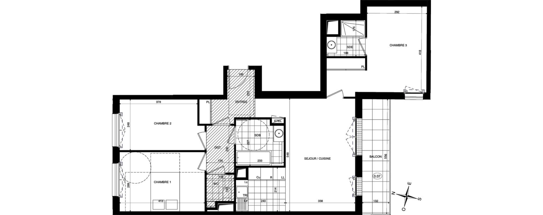 Appartement T4 de 79,76 m2 &agrave; Ch&acirc;tenay-Malabry Lavall&eacute;e