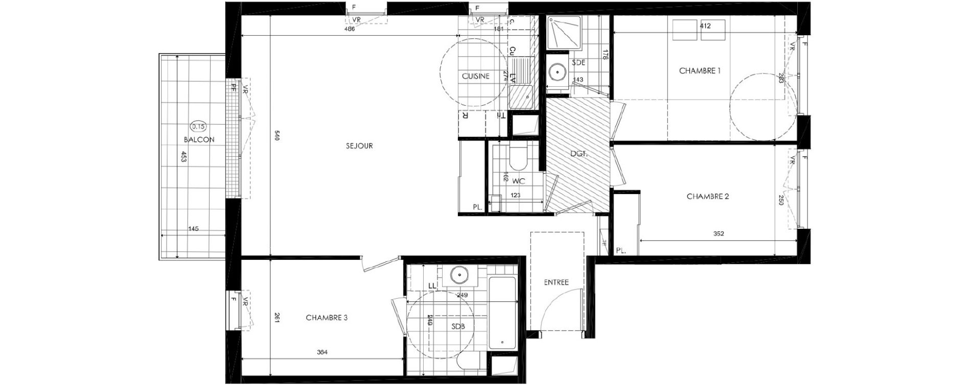 Appartement T4 de 82,19 m2 &agrave; Ch&acirc;tenay-Malabry Lavall&eacute;e