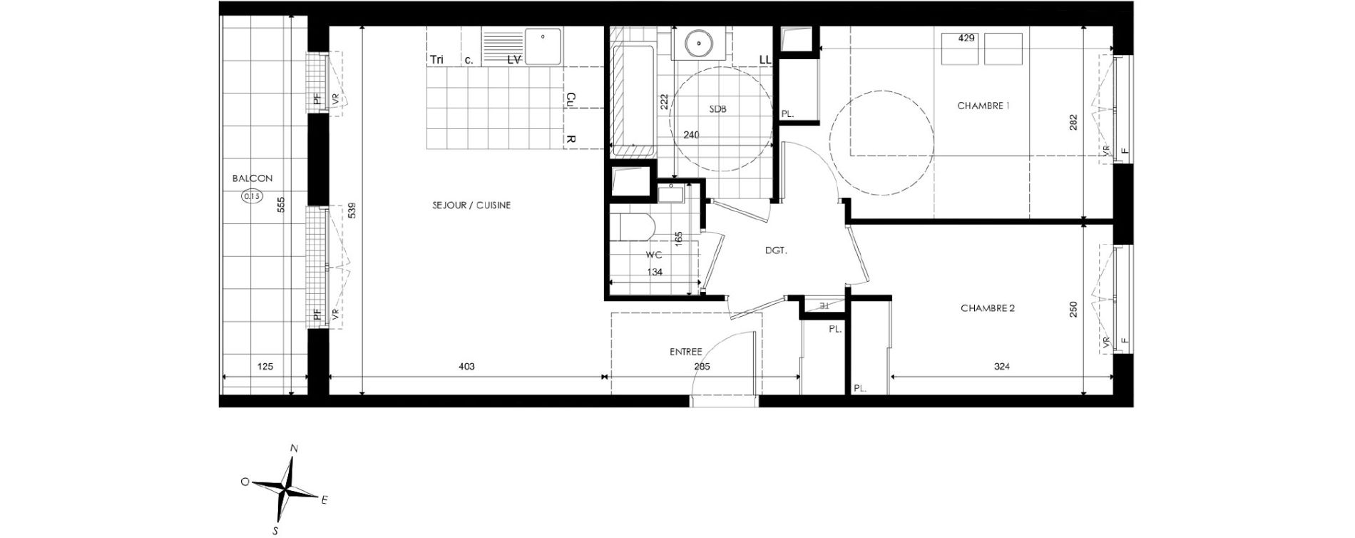 Appartement T3 de 59,29 m2 &agrave; Ch&acirc;tenay-Malabry Lavall&eacute;e