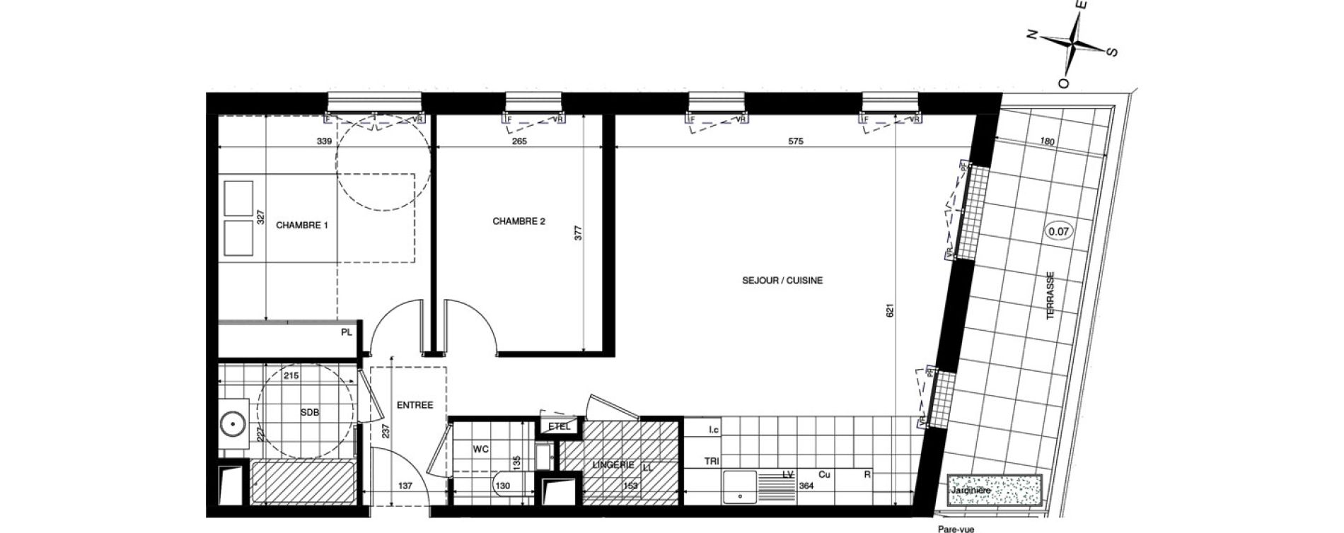Appartement T3 de 68,53 m2 &agrave; Ch&acirc;tenay-Malabry Lavall&eacute;e
