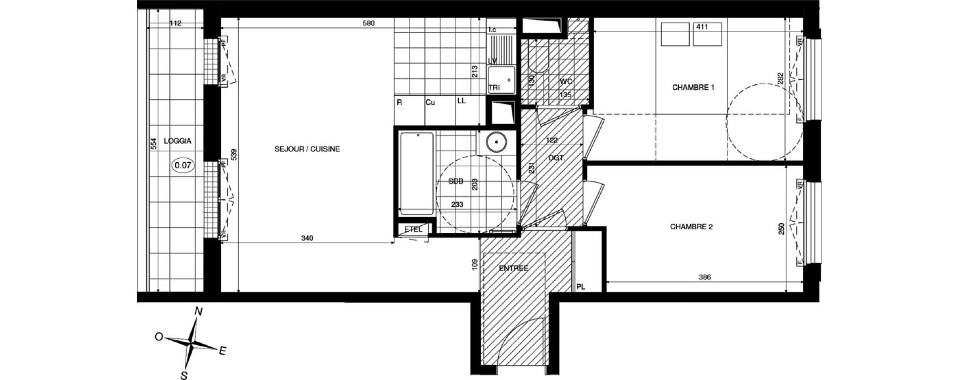 Appartement T3 de 60,74 m2 &agrave; Ch&acirc;tenay-Malabry Lavall&eacute;e