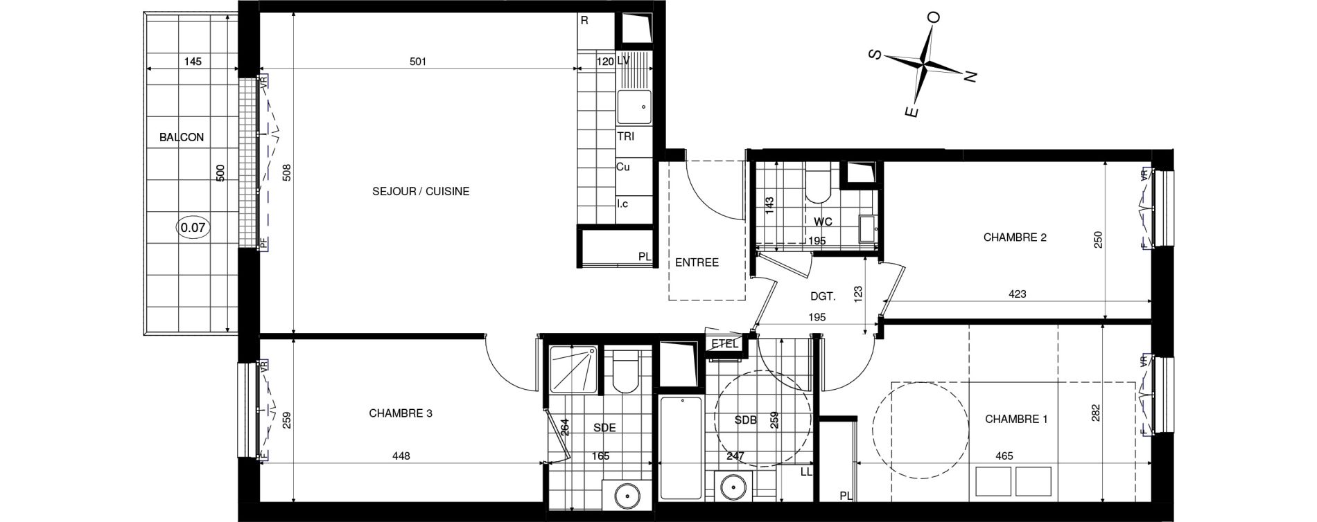 Appartement T4 de 86,58 m2 &agrave; Ch&acirc;tenay-Malabry Lavall&eacute;e