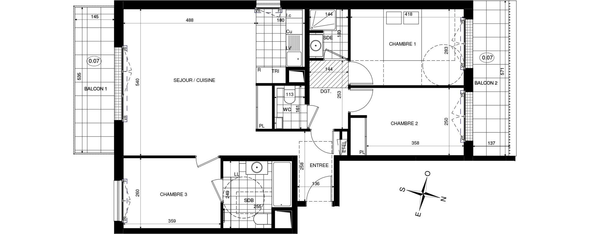 Appartement T4 de 82,34 m2 &agrave; Ch&acirc;tenay-Malabry Lavall&eacute;e