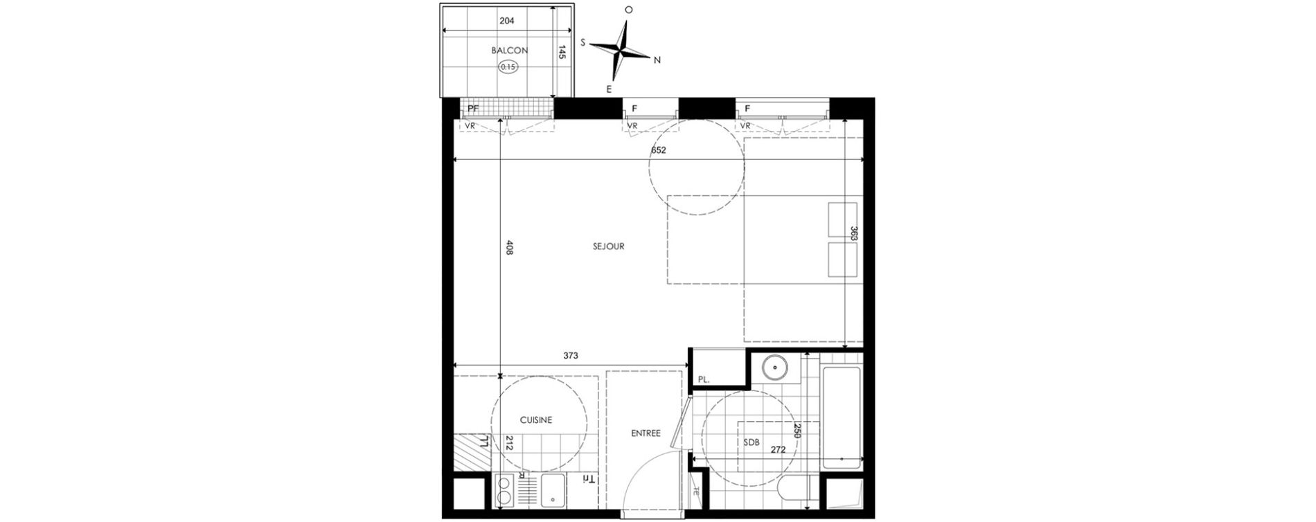 Appartement T1 de 38,86 m2 &agrave; Ch&acirc;tenay-Malabry Lavall&eacute;e