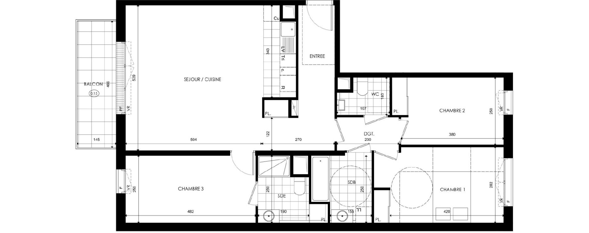 Appartement T4 de 91,38 m2 &agrave; Ch&acirc;tenay-Malabry Lavall&eacute;e