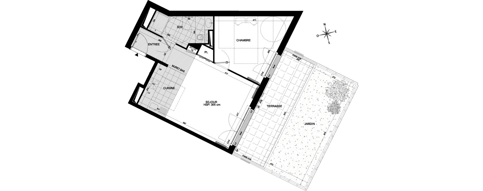 Appartement T2 de 46,05 m2 &agrave; Ch&acirc;tenay-Malabry Malabry