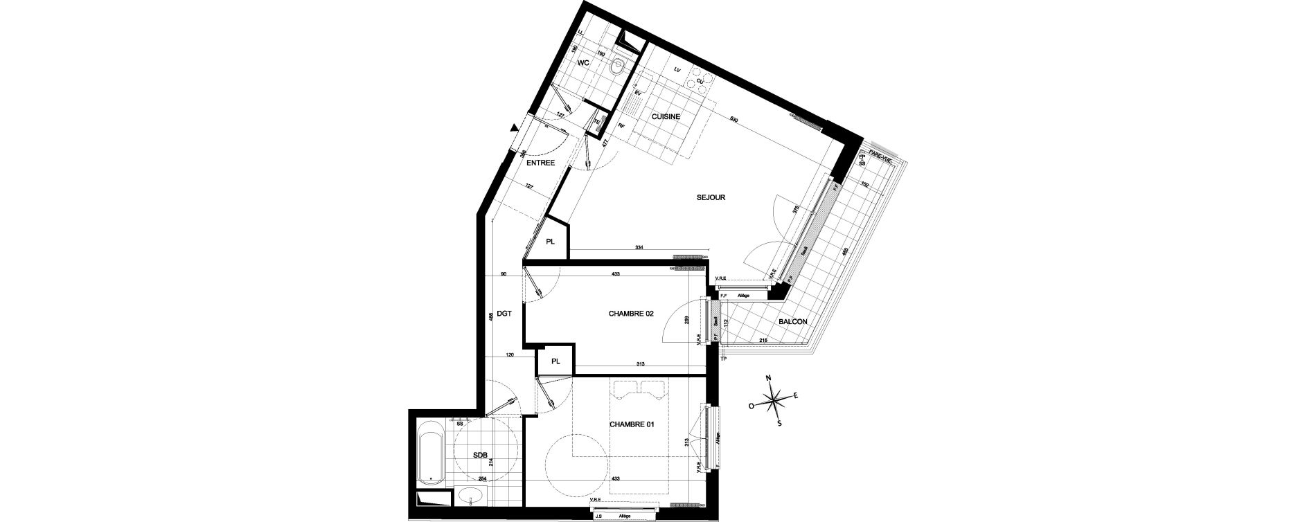 Appartement T3 de 66,80 m2 &agrave; Ch&acirc;tenay-Malabry Malabry