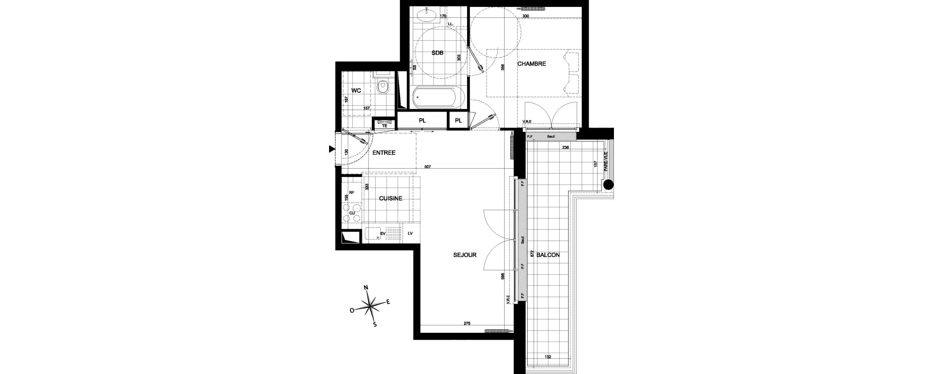 Appartement T2 de 43,95 m2 &agrave; Ch&acirc;tenay-Malabry Malabry