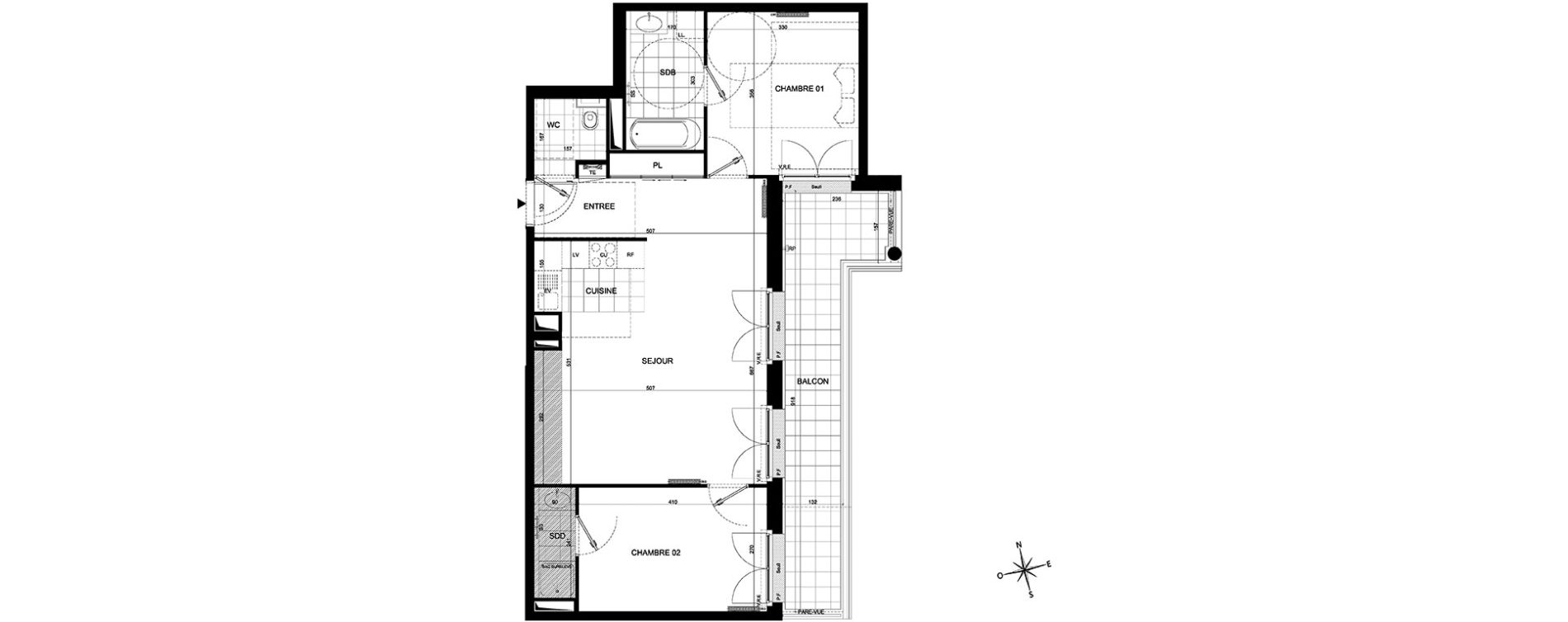 Appartement T3 de 66,55 m2 &agrave; Ch&acirc;tenay-Malabry Malabry