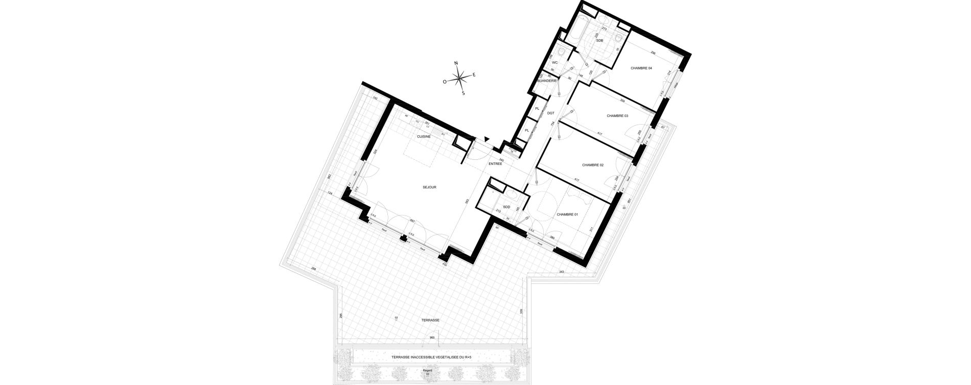 Appartement T5 de 98,95 m2 &agrave; Ch&acirc;tenay-Malabry Malabry