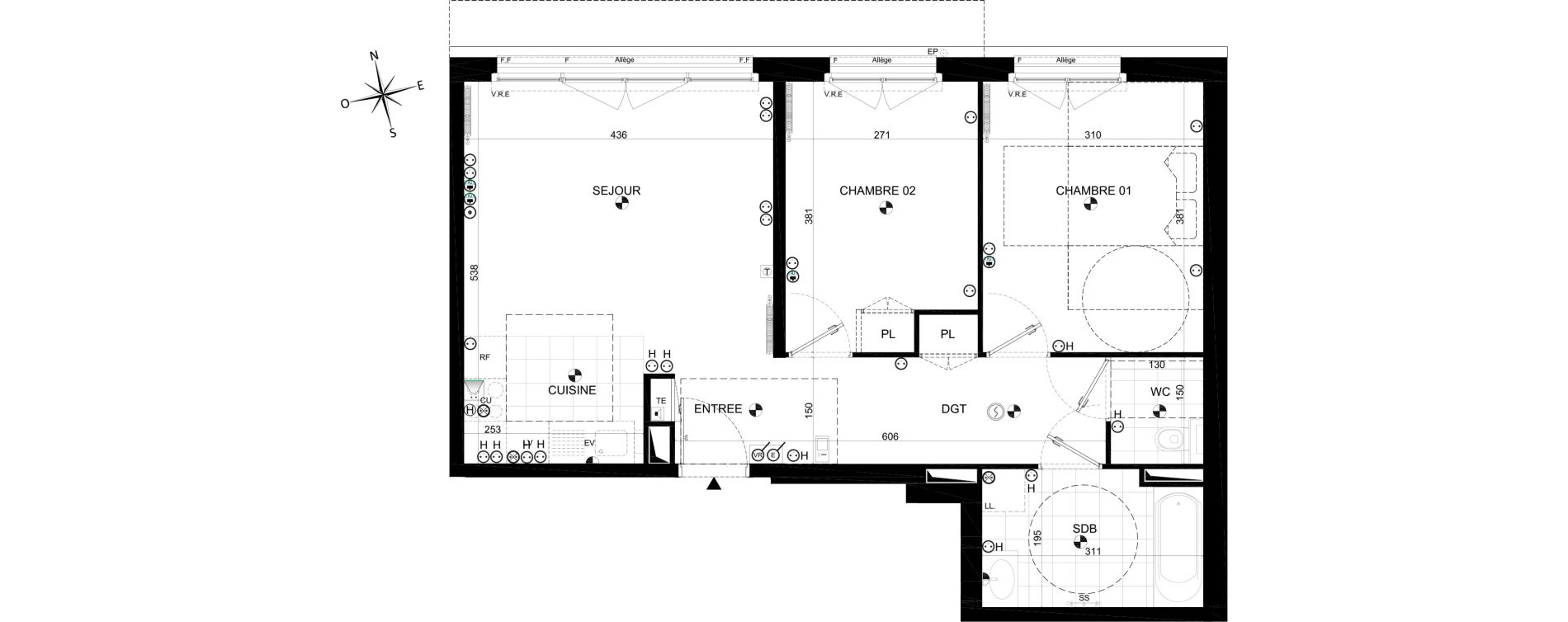 Appartement T3 de 59,50 m2 &agrave; Ch&acirc;tenay-Malabry Malabry