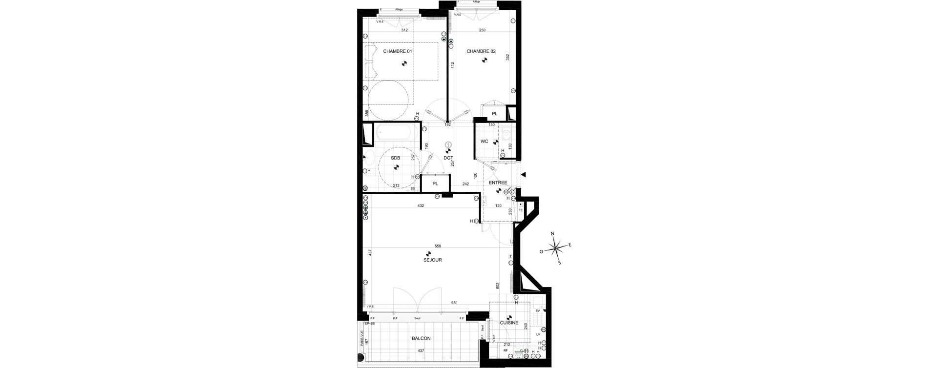 Appartement T3 de 64,50 m2 &agrave; Ch&acirc;tenay-Malabry Malabry