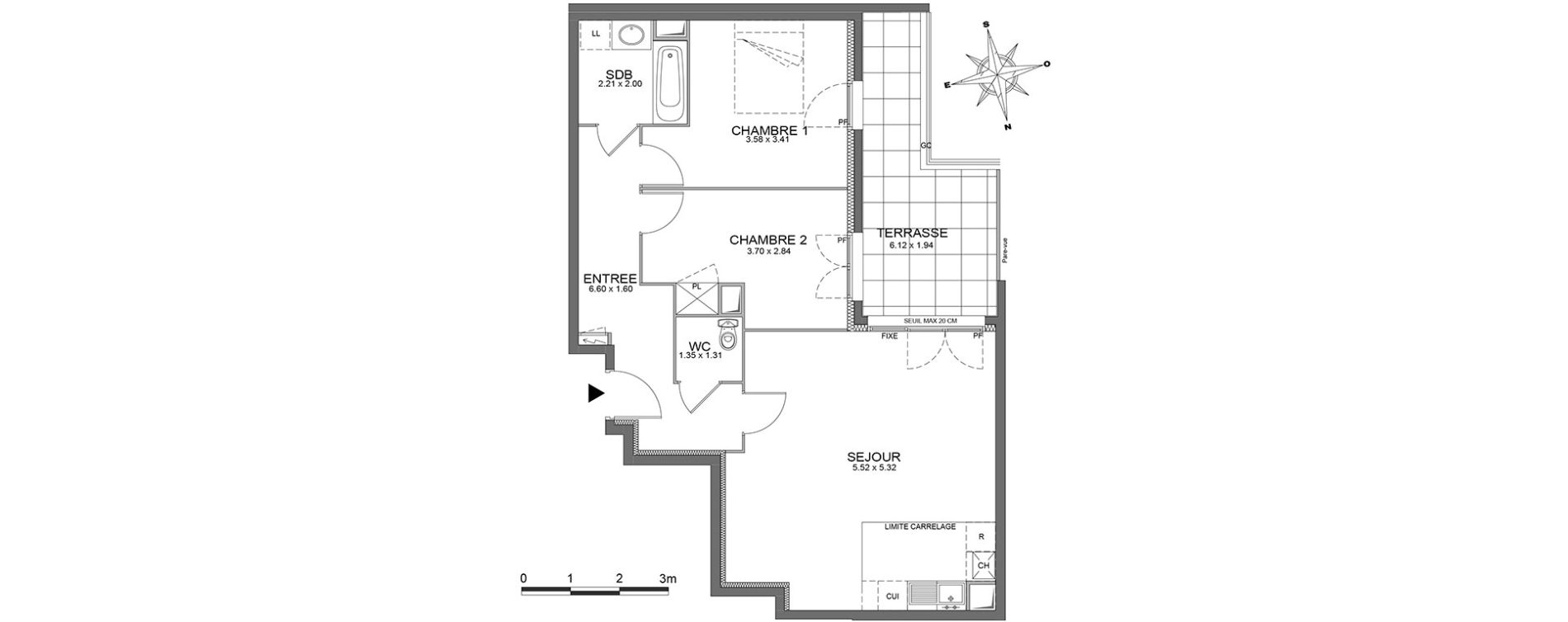 Appartement T3 de 68,71 m2 &agrave; Ch&acirc;tenay-Malabry Centre