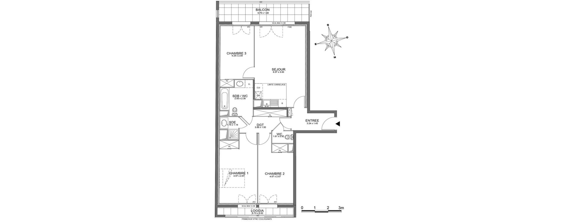 Appartement T4 de 80,74 m2 &agrave; Ch&acirc;tenay-Malabry Centre