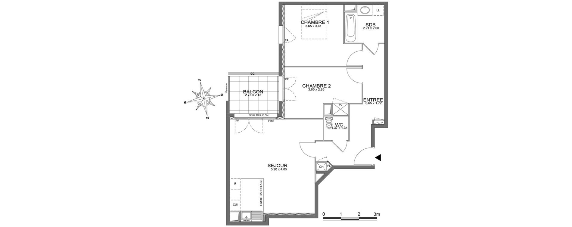 Appartement T3 de 66,79 m2 &agrave; Ch&acirc;tenay-Malabry Centre