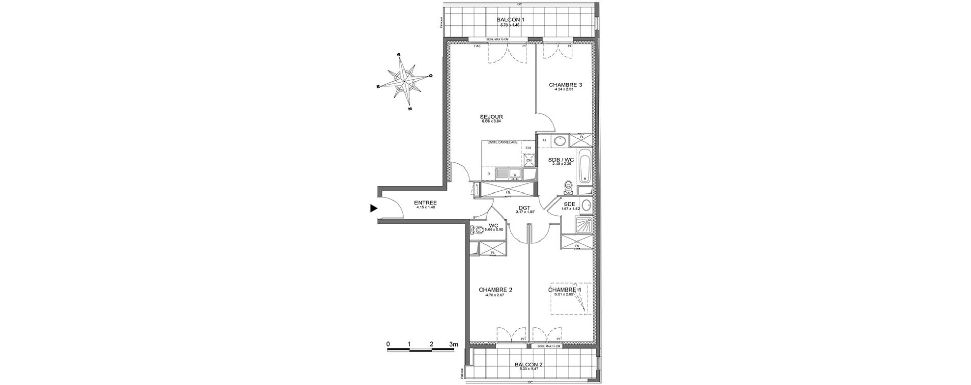 Appartement T4 de 82,19 m2 &agrave; Ch&acirc;tenay-Malabry Centre