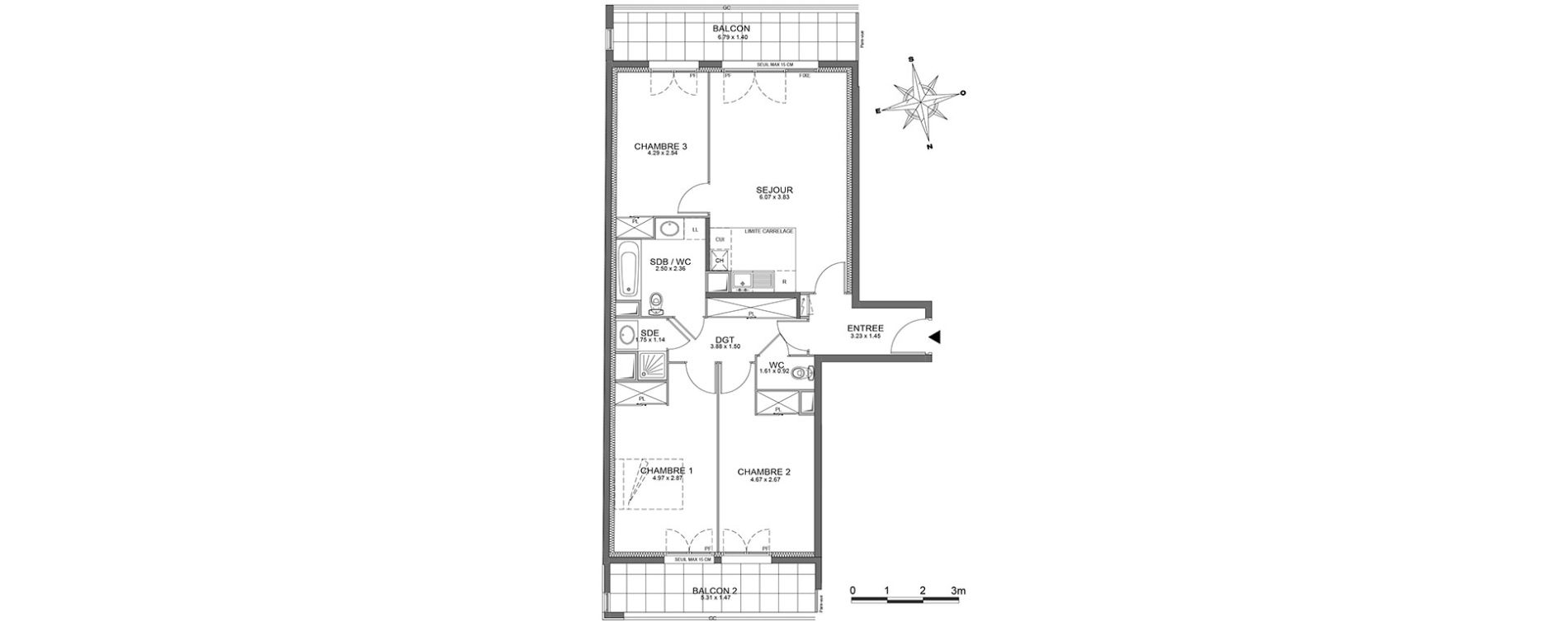 Appartement T4 de 80,74 m2 &agrave; Ch&acirc;tenay-Malabry Centre