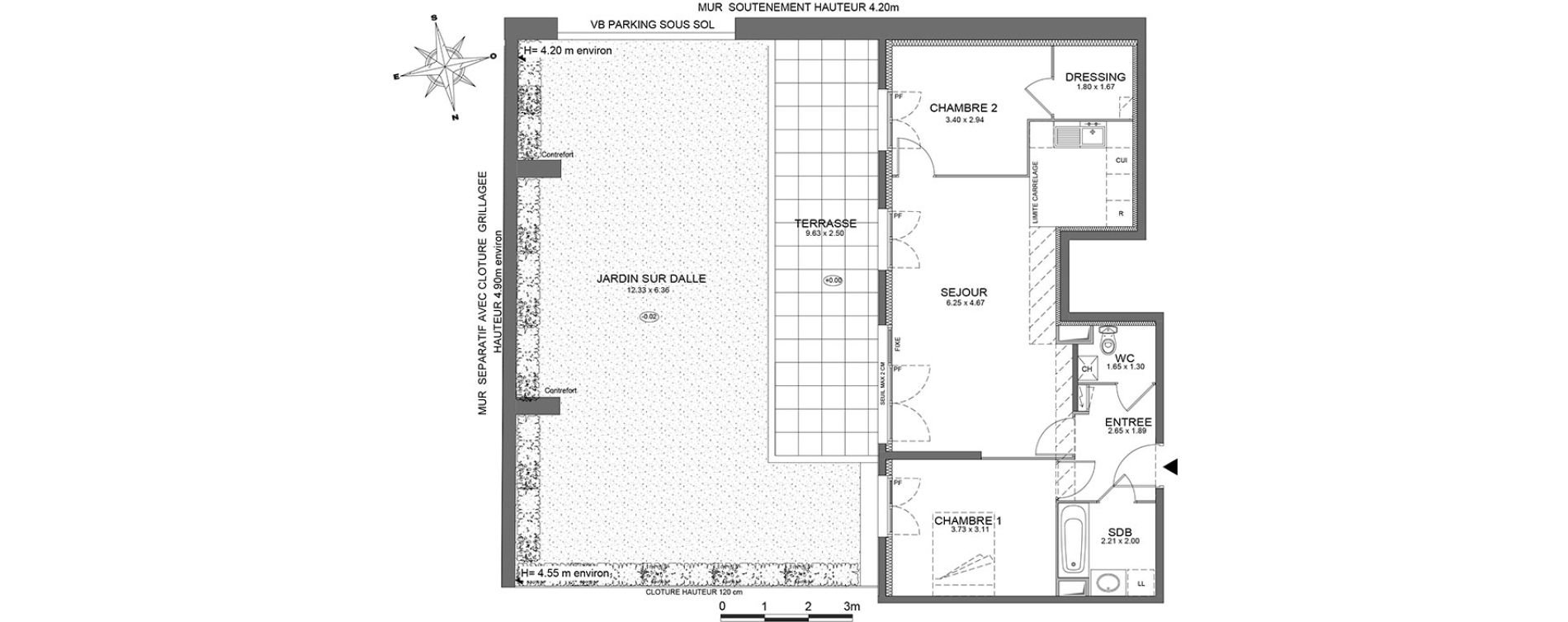 Appartement T3 de 63,44 m2 &agrave; Ch&acirc;tenay-Malabry Centre