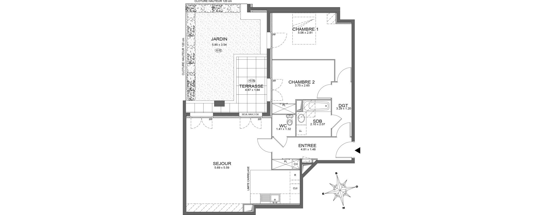 Appartement T3 de 73,78 m2 &agrave; Ch&acirc;tenay-Malabry Centre