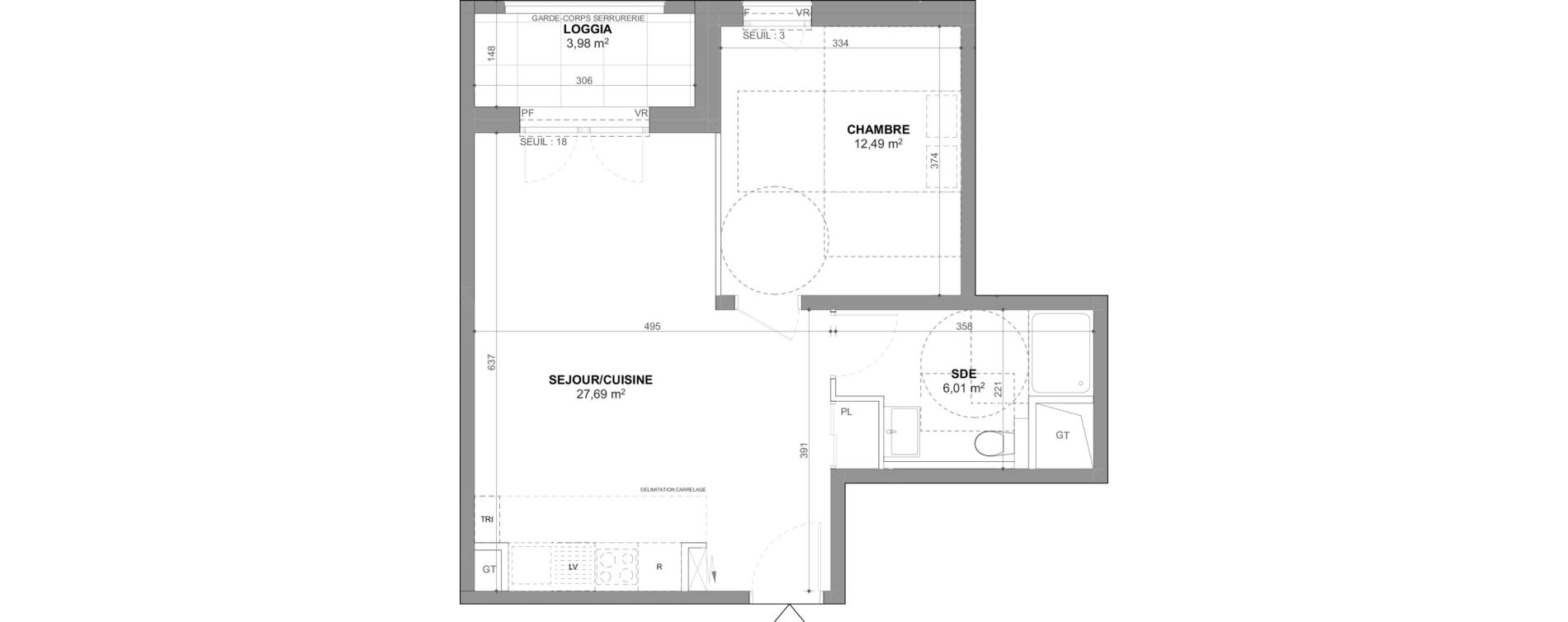 Appartement T2 de 46,19 m2 &agrave; Ch&acirc;tenay-Malabry Lavall&eacute;e