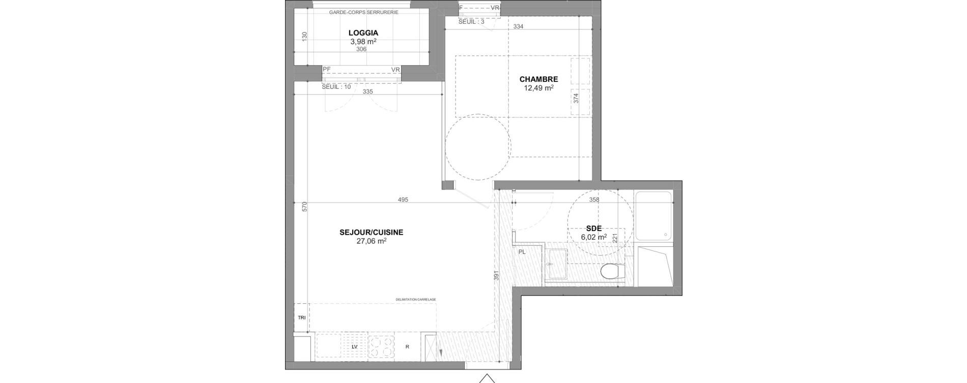 Appartement T2 de 45,57 m2 &agrave; Ch&acirc;tenay-Malabry Lavall&eacute;e
