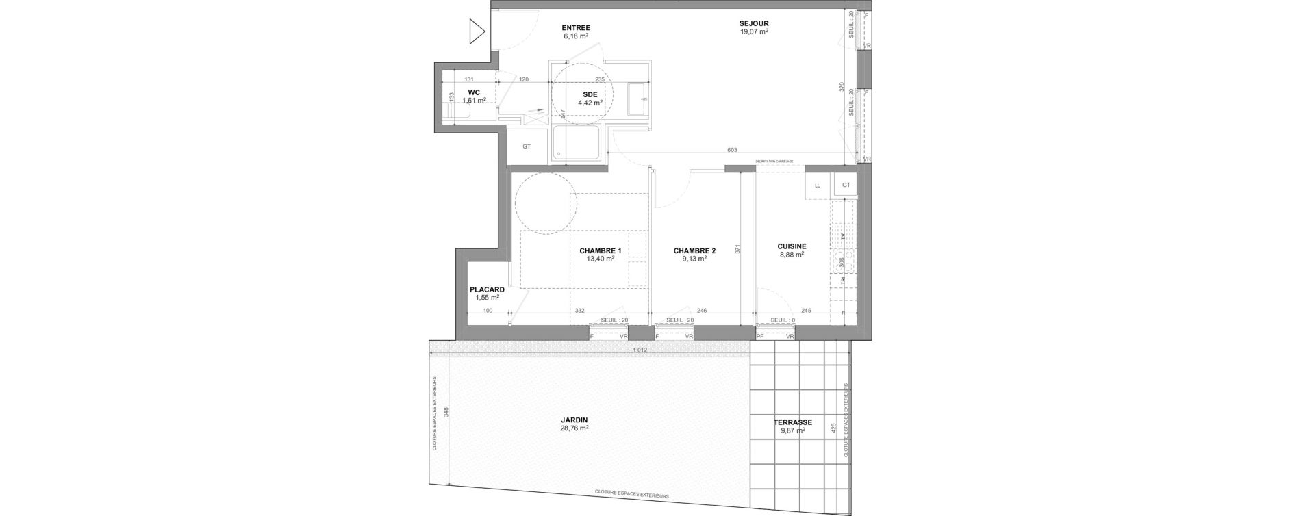 Appartement T3 de 64,24 m2 &agrave; Ch&acirc;tenay-Malabry Lavall&eacute;e